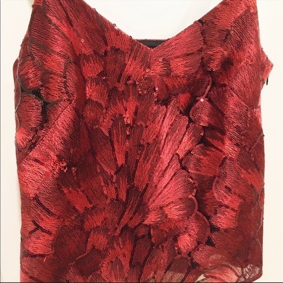 WHBM Red Sequin Embroidered Camisole Top Sz XS NWT - Picture 4 of 9